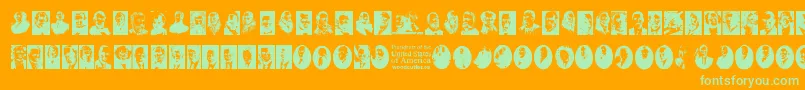 Presidents of the United States of America Font – Green Fonts on Orange Background
