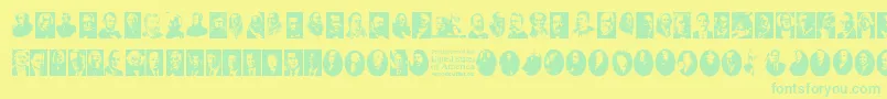 Police Presidents of the United States of America – polices vertes sur fond jaune