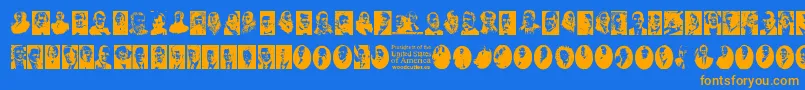 Presidents of the United States of America Font – Orange Fonts on Blue Background