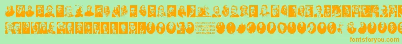Presidents of the United States of America Font – Orange Fonts on Green Background