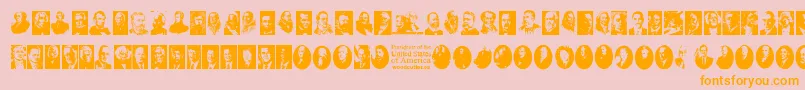 Presidents of the United States of America Font – Orange Fonts on Pink Background