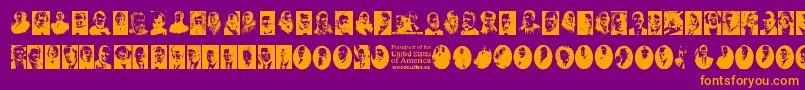 Presidents of the United States of America Font – Orange Fonts on Purple Background