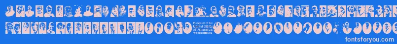 Presidents of the United States of America Font – Pink Fonts on Blue Background