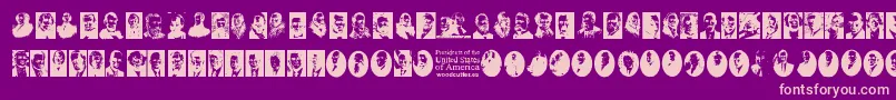 Presidents of the United States of America Font – Pink Fonts on Purple Background