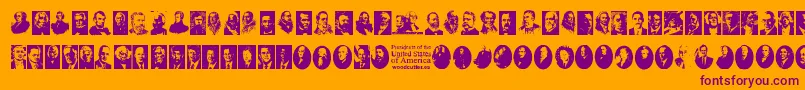 Presidents of the United States of America Font – Purple Fonts on Orange Background