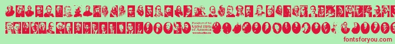 Presidents of the United States of America Font – Red Fonts on Green Background