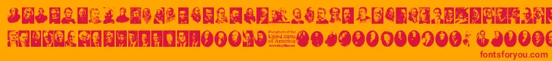 Шрифт Presidents of the United States of America – красные шрифты на оранжевом фоне