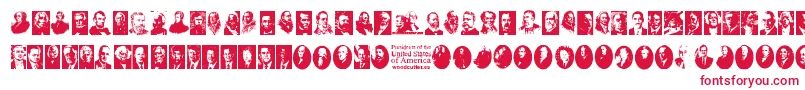 Presidents of the United States of America Font – Red Fonts on White Background