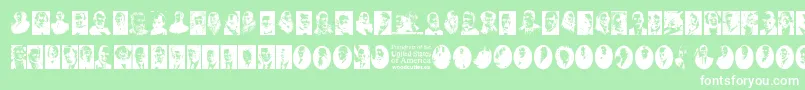 Presidents of the United States of America Font – White Fonts on Green Background