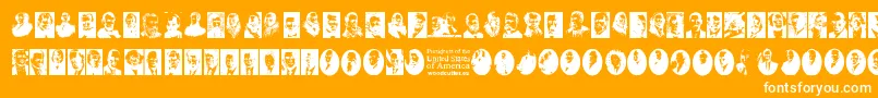 Presidents of the United States of America Font – White Fonts on Orange Background