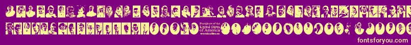 Presidents of the United States of America Font – Yellow Fonts on Purple Background