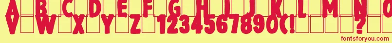 Fonte Presque Normal – fontes vermelhas em um fundo amarelo