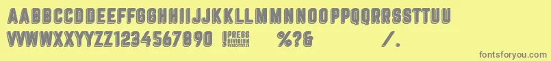 press division Font – Gray Fonts on Yellow Background