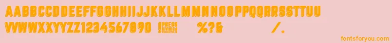 press division Font – Orange Fonts on Pink Background