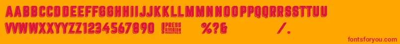 press division Font – Red Fonts on Orange Background