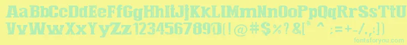 Press Style  Large Font – Green Fonts on Yellow Background