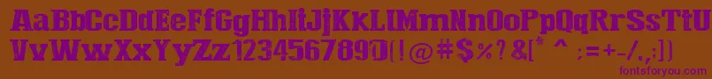 Press Style  Large Font – Purple Fonts on Brown Background