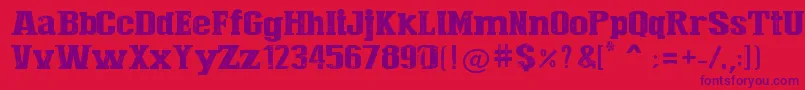 Press Style  Large Font – Purple Fonts on Red Background