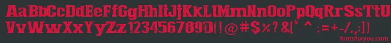 Press Style  Large Font – Red Fonts on Black Background