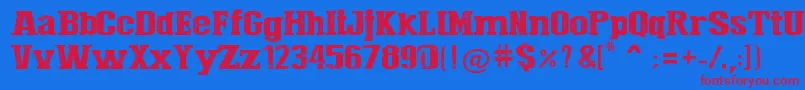 Press Style  Large Font – Red Fonts on Blue Background