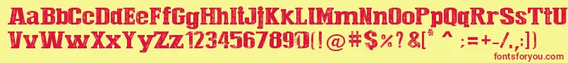 Press Style  Large Font – Red Fonts on Yellow Background