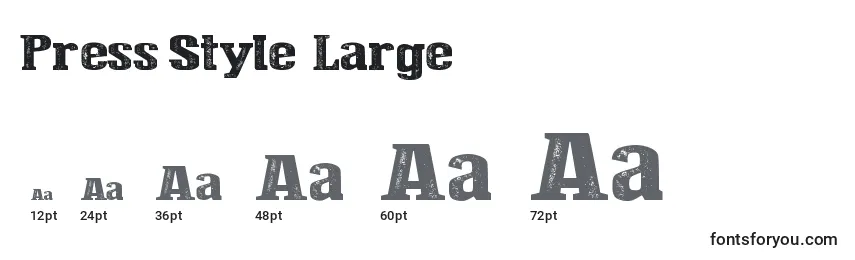Größen der Schriftart Press Style  Large