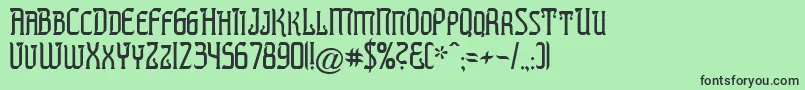 フォントPREST    – 緑の背景に黒い文字