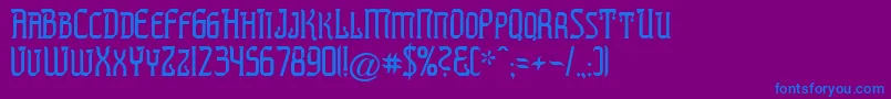 Шрифт PREST    – синие шрифты на фиолетовом фоне