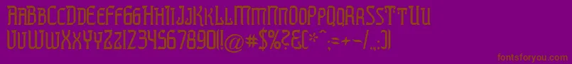 PREST   -fontti – ruskeat fontit violetilla taustalla