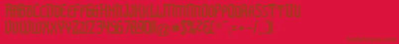 フォントPREST    – 赤い背景に茶色の文字