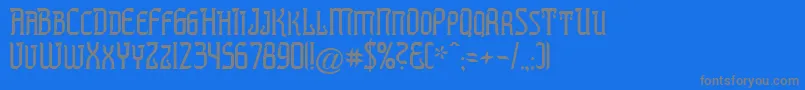 フォントPREST    – 青い背景に灰色の文字