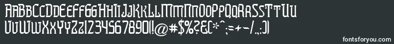 PREST   -fontti – valkoiset fontit mustalla taustalla