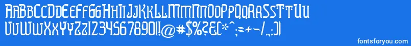 Шрифт PREST    – белые шрифты на синем фоне