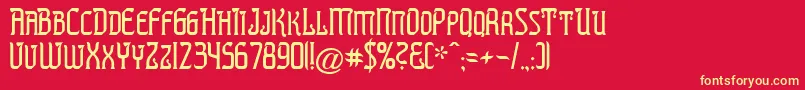 PREST    Font – Yellow Fonts on Red Background