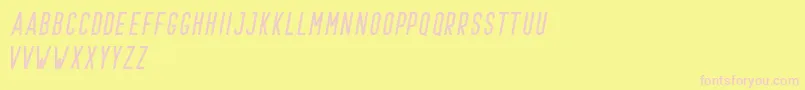 Prestage Italic Demo Font – Pink Fonts on Yellow Background