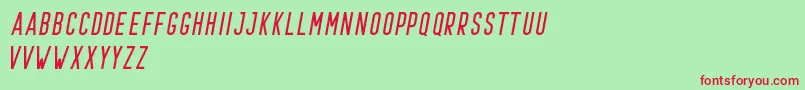 Prestage Italic Demo Font – Red Fonts on Green Background