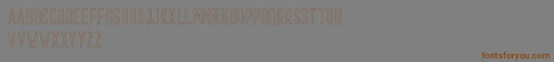 Шрифт Prestage Outline Demo – коричневые шрифты на сером фоне