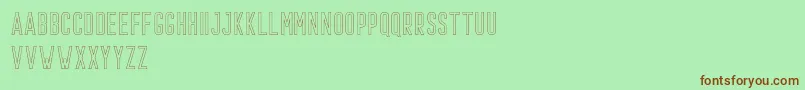 Шрифт Prestage Outline Demo – коричневые шрифты на зелёном фоне