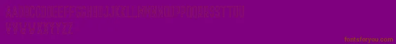 Шрифт Prestage Outline Demo – коричневые шрифты на фиолетовом фоне