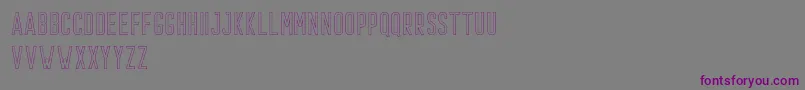 フォントPrestage Outline Demo – 紫色のフォント、灰色の背景