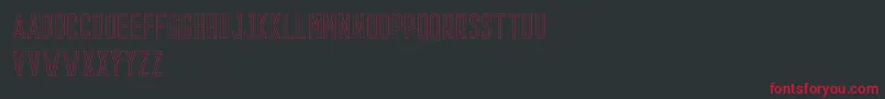 Prestage Outline Demo Font – Red Fonts on Black Background
