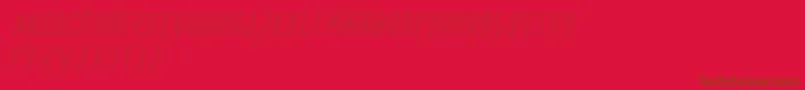 Prestage Outline Italic Demo Font – Brown Fonts on Red Background