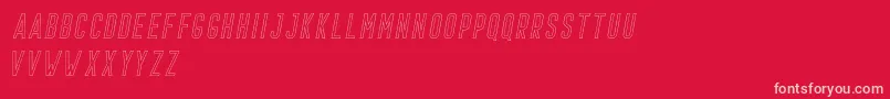 Prestage Outline Italic Demo Font – Pink Fonts on Red Background