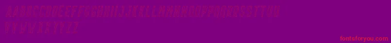 Prestage Outline Italic Demo Font – Red Fonts on Purple Background