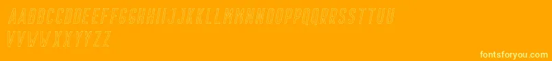 Prestage Outline Italic Demo Font – Yellow Fonts on Orange Background