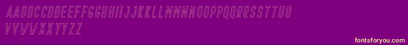 Prestage Outline Italic Demo Font – Yellow Fonts on Purple Background