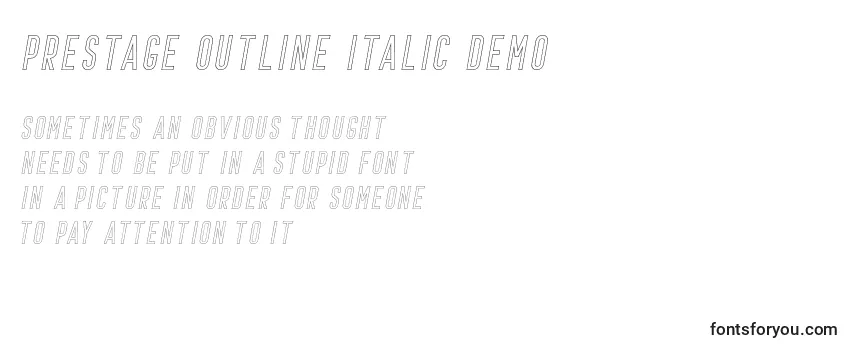 Шрифт Prestage Outline Italic Demo