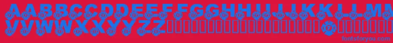 LmsHerosAmongTheAshes Font – Blue Fonts on Red Background