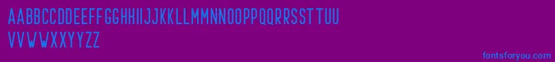 Czcionka Prestage Regular Demo – niebieskie czcionki na fioletowym tle