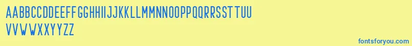 Шрифт Prestage Regular Demo – синие шрифты на жёлтом фоне